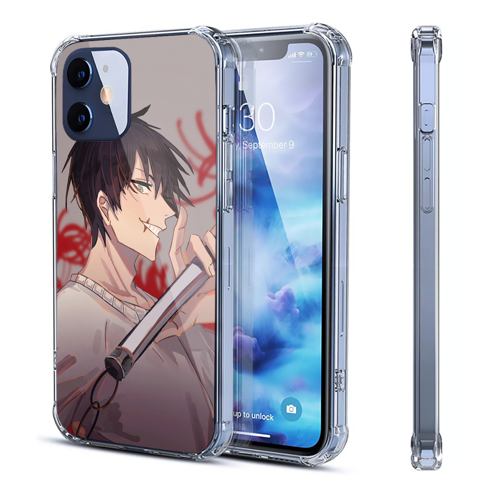（画像用） 呪術廻戦 Jujutsu Kaisen 【iPhone 12シリーズ対応】透明スマホケース（クリアソフトケース）